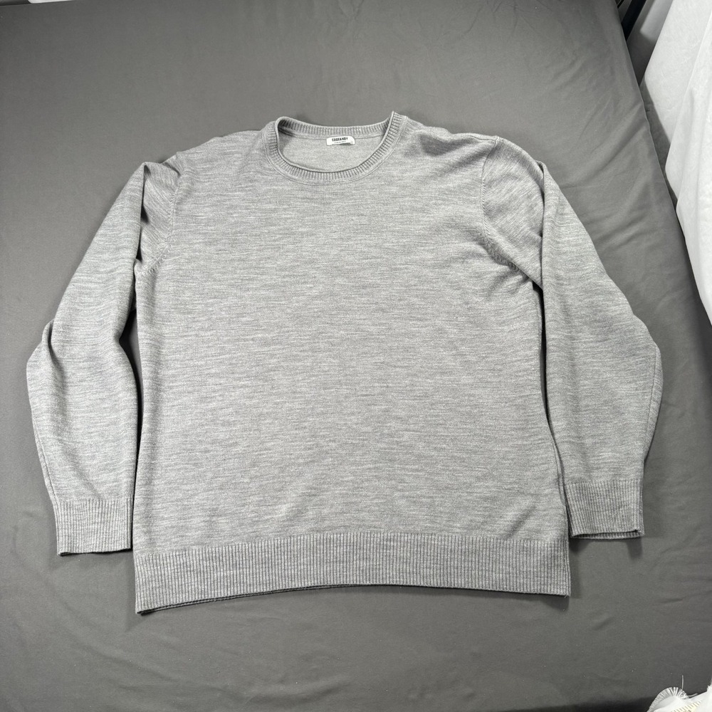 COOFANDY Sweater Mens 2XL Gray Crewneck Pullover Long Sleeve Lightweight Knit